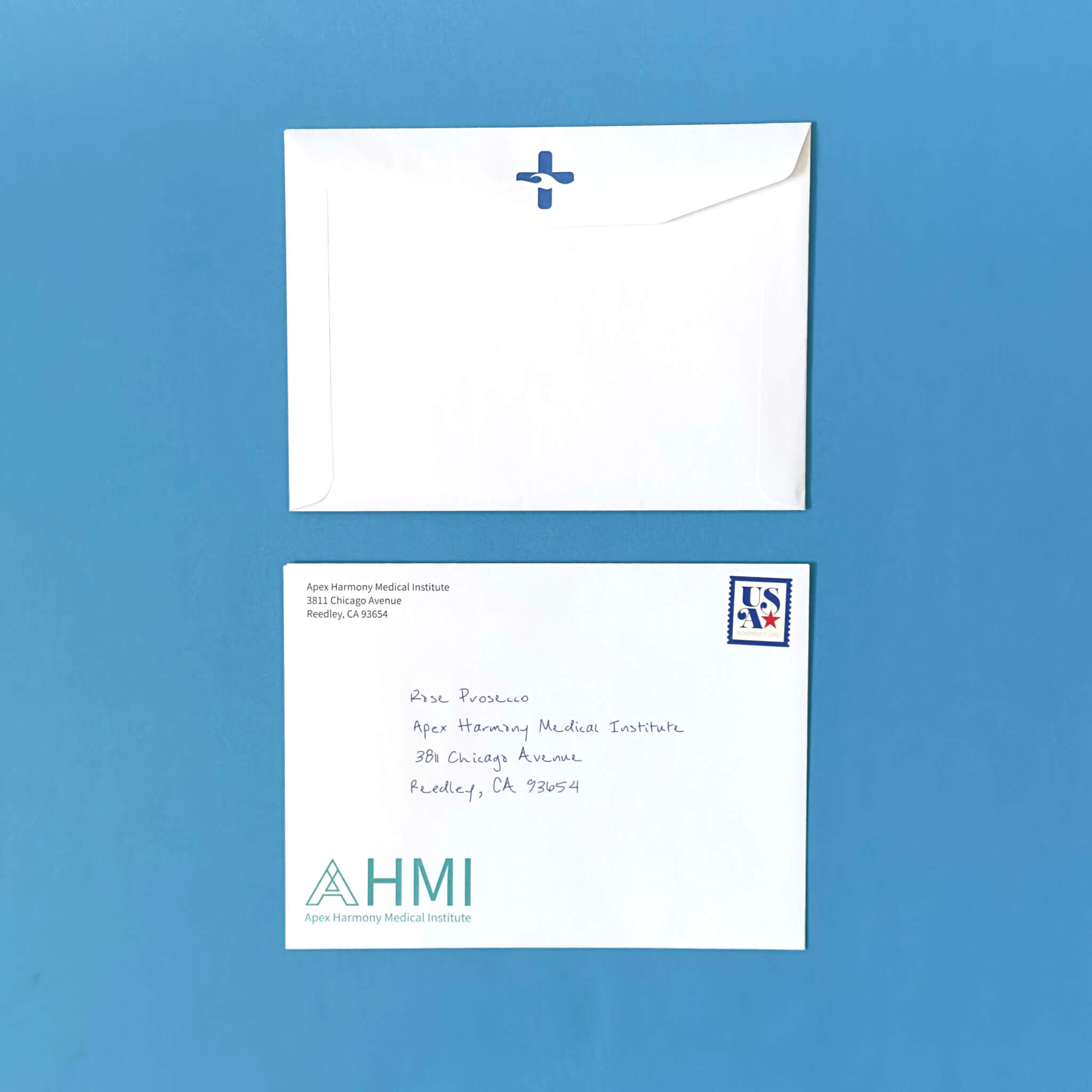 hospital foundation handwritten envelope
