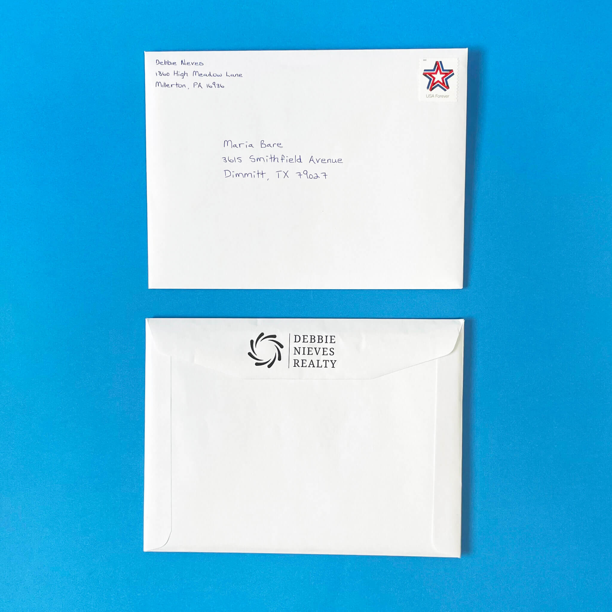 realtor handwritten envelope