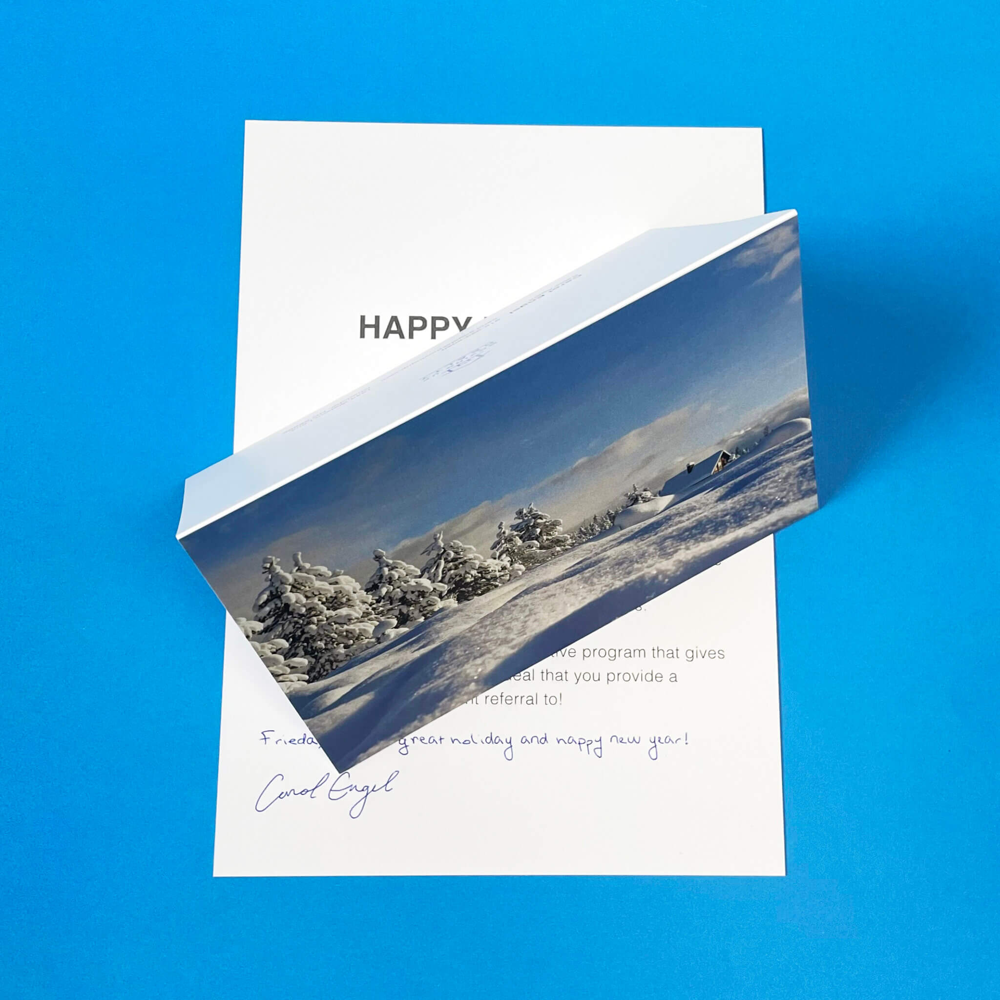 Tentcard with handwriting